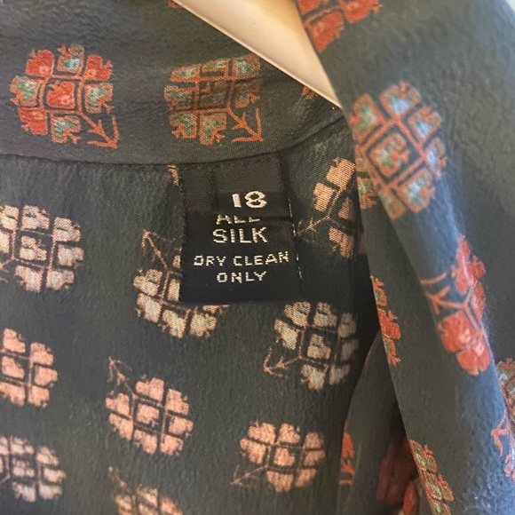 Vintage Kimberly Pure Silk By Bayard Tunic Blouson Dress with Buttons size 18 - Picture 3 of 7